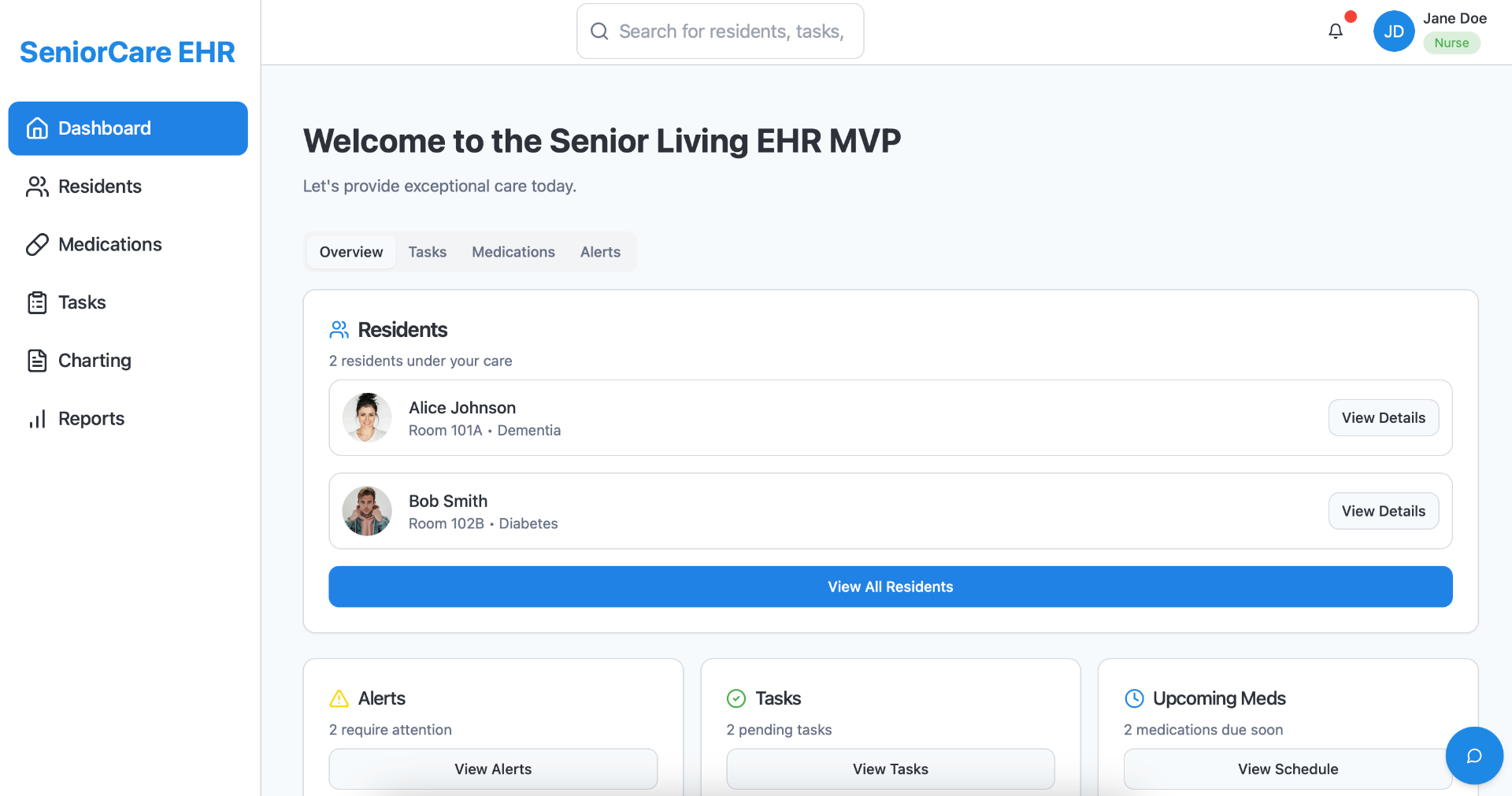 SeniorCare EHR screenshot 1